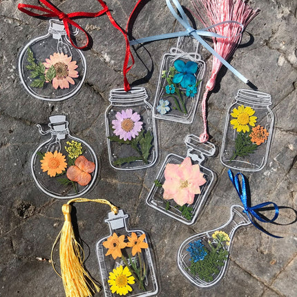 DIY Bookmarks, Clear Pressed Flower Bookmarks for Books with Lace Rope – image 6