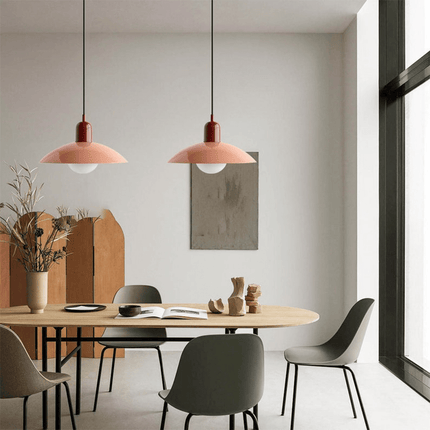 Bauhaus Pendant Light with Adjustable Height & Glossy Finish | Modern Colourful Ceiling Lamp for Dining Rooms and Kitchens