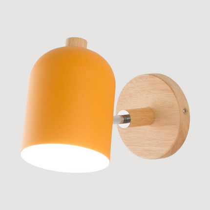 Scandinavian Wall Lamp with Wooden Base & Soft Matte Shade | Ambient Lighting for Cozy Home Spaces