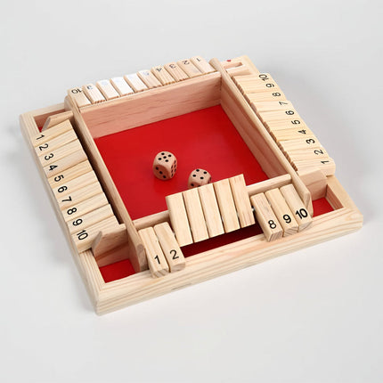Wooden Math Learning Board Game Set with Compact Design | Fun Family Tabletop Activity for 2-4 Players