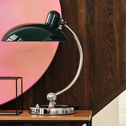 Bauhaus Table Lamp with Curved Metal Design | Scandinavian Style for Ambient Lighting