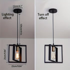 Kitchen Island Pendant Light, Modern Pendant Lamp with Industrial Cage, Semi Flush Mount Light, Hanging Lamp for Bar_03