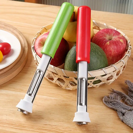 Fruit Peeler and Corer, 2-in-1 Apple Coring Tool with Ergonomic Handle for Quick Fruit and Vegetable Prep, 2 Colours