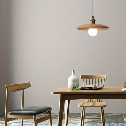Solid Wood Pendant Light with Adjustable Suspension | Nordic Design for Soft Ambient Glow