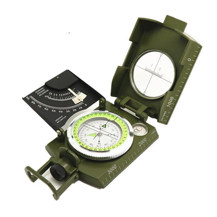 Navigation Compass with Clinometer and Luminous Dial, Waterproof Zinc Alloy Military Style Compass for Hiking, Camping and Backcountry Skiing
