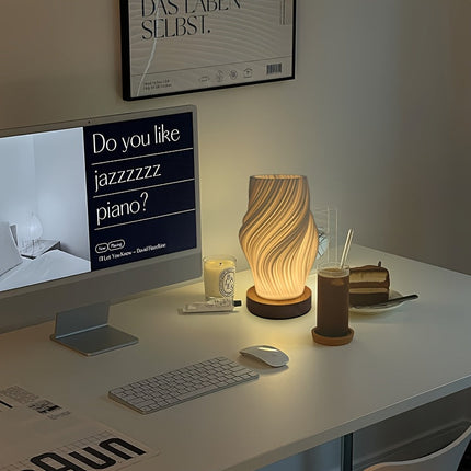 Modern LED Table Lamp with Adjustable Lighting | Swirl Design for Stylish Home Decor