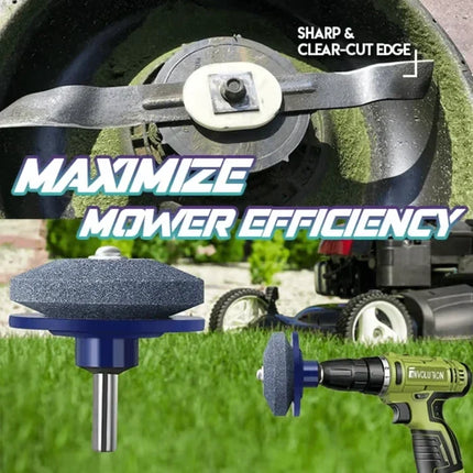 Drill-Powered Blade Sharpening Tool with Adjustable Angle and Non-Slip Grip for Lawnmower Blades and Pruning Shears