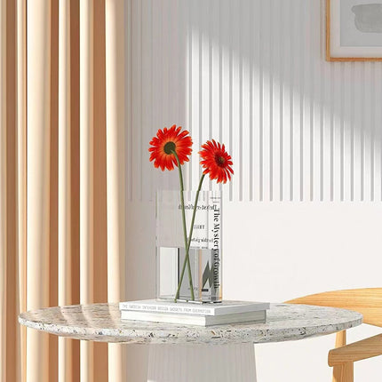 Floral Ceramic Book Vase, Book-Shaped Decorative Flower Vase for Bookshelves, Consoles and Home Decor Displays