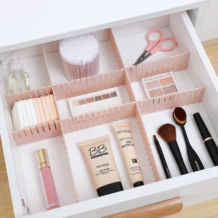 Adjustable Drawer Dividers, Snap Together Organizer Set in 2 Color Options for Clothes, Makeup and Desks