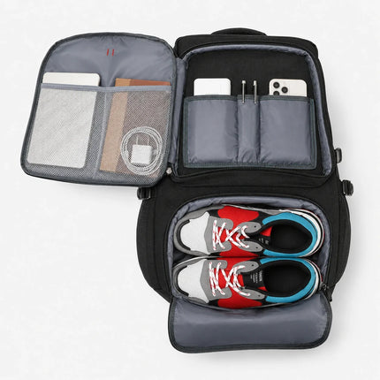 Travel Backpack with Shoe Compartment and USB Charging Port, Laptop Storage Bag for Gym, Commuting and Weekend Trips