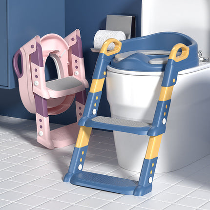 Toddler Potty Training Seat with Steps, Foldable Toilet Trainer Ladder for Kids and Small Bathrooms