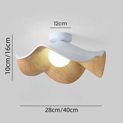 Scandinavian Wooden Ceiling Light with Organic Lotus Design | Warm Ambient Illumination for Modern Spaces