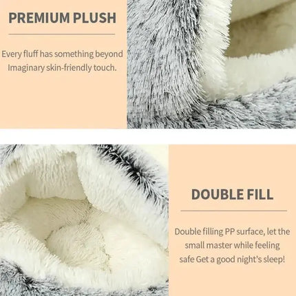 Pet Beds, Warm Pet Bed with Anti Slip Bottom, Washable Pet Cave for Sleeping and Napping – image 13