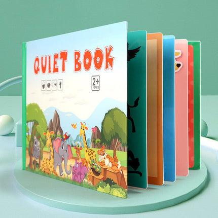 Montessori Quiet Book for Kids, Interactive Busy Book with Puzzles, Matching Games and Literacy Pages
