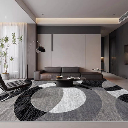 Geometric Velvet Rug with Non-Slip Backing | Plush Modern Design for Living Room and Bedroom