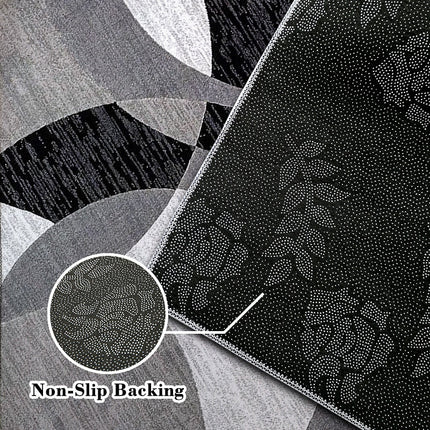 Geometric Velvet Rug with Non-Slip Backing | Plush Modern Design for Living Room and Bedroom