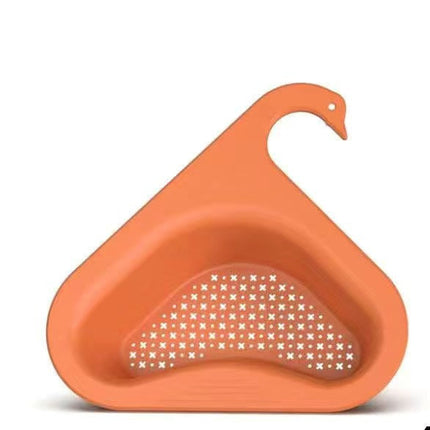 Kitchen Sink Strainer Basket, Corner Drain Caddy with Drainage Holes for Produce, Pasta and Sponges