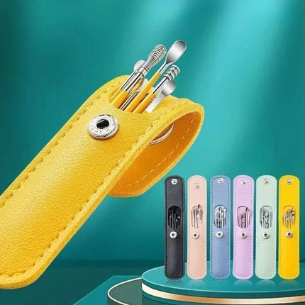 Stainless Steel Ear Cleaning Tool Set, Reusable Polished Ear Picks, Portable Ear Care Kit, 5 Color Options