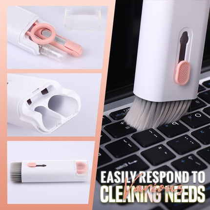 7 in 1 Electronics Cleaning Kit with Keycap Puller, Flocking Sponge and Nylon Brush for Headsets and Keyboards, 3 Colors