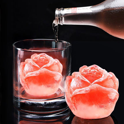 Rose Flower Ice Molds with Easy-Release Silicone | Unique Ice Cubes for Refreshing Drinks