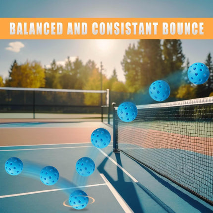 Outdoor Pickleball Balls Set with 40-Hole Design | Durable High Visibility 6 Pack for Consistent Play