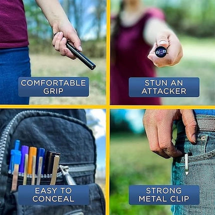 Rechargeable Stun Pen, Pen Sized Personal Safety Device with USB Charging in 4 Color Options for Adults