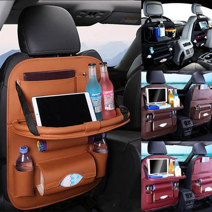 Backseat Car Organizer with Foldable Tray Table, Tablet Holder, Bottle Holders and Storage Compartments, 5 Colours