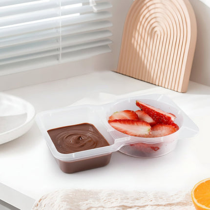 Food Storage Containers with Lids, 2 Compartment Design | Reusable Meal Prep Solution for Snacks and School Lunches