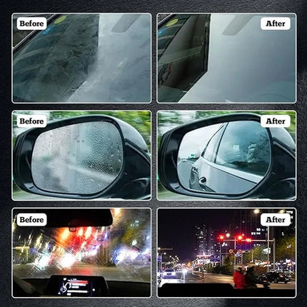 Oil Film Remover for Car Glass with Hydrophobic Coating, Fog and Grime Cleaner for the Daily Commute