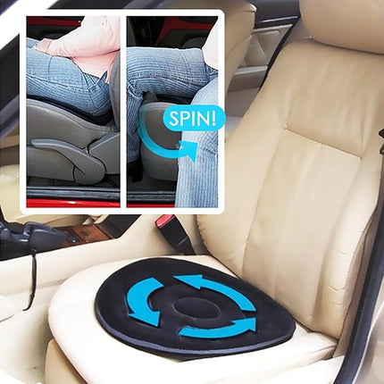 360 Degree Rotating Car Seat Cushion, Breathable Fabric, Anti-Slip Base, 4 Colors, Swivel Aid for Easier Entry and Exit