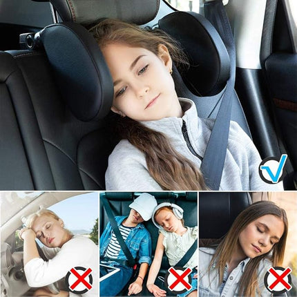 Car Seat Headrest Side Pillow, Attaches to the Seat Headrest, Side Head and Neck Cushion, 4 Colors, for Long Drives