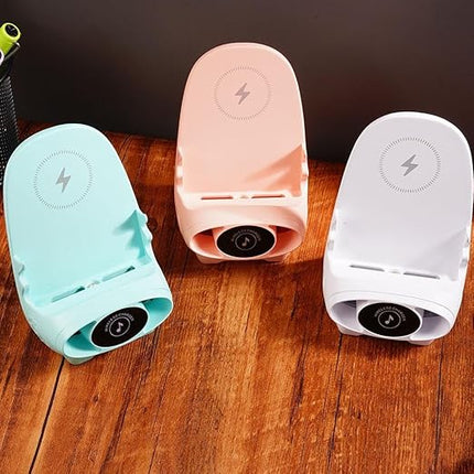 Wireless Charging Phone Stand with Built In Aromatherapy Diffuser, Fast Charge Desk Holder for Home Office