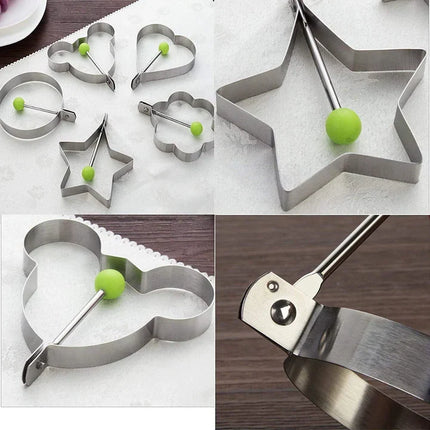 Egg and Pancake Mold Set of 10 Non-Stick Shapes for Fried Eggs and Pancakes at Family Breakfast