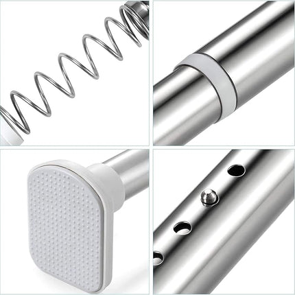 Adjustable Tension Curtain Rod, Extends 110cm to 410cm, No Drill Indoor Clothes Drying Rail