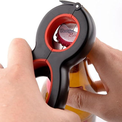 Jar Opener 6 in 1 Multifunctional Bottle, Can and Bag Opener with Ergonomic Grip, Low Effort Kitchen Tool for Tight Lids, Indoor and Outdoor