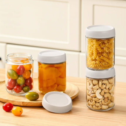 Airtight Glass Food Storage Jars Set with Stackable Design | Keep Meals Fresh for Pantry and Fridge