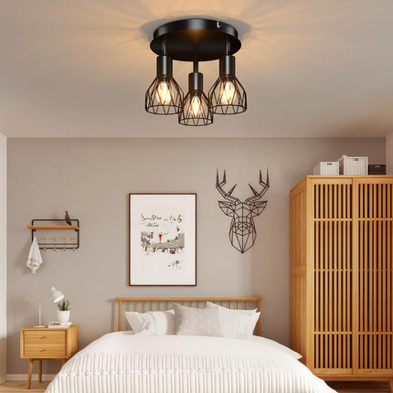 Adjustable Black Spotlight Ceiling Light with Industrial Design | Versatile Illumination for Kitchens and Living Areas