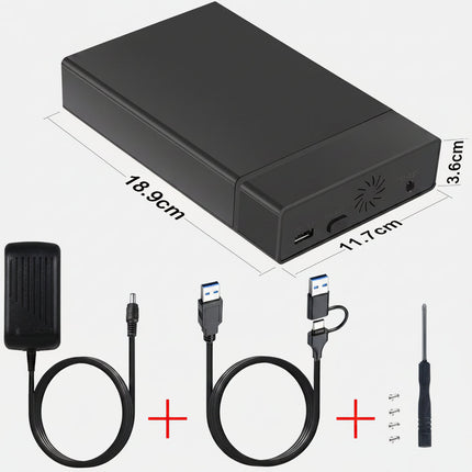 External Hard Drive Portable SSD Enclosure with USB 3.0 | Fast Data Transfer for Storage Expansion and Backup