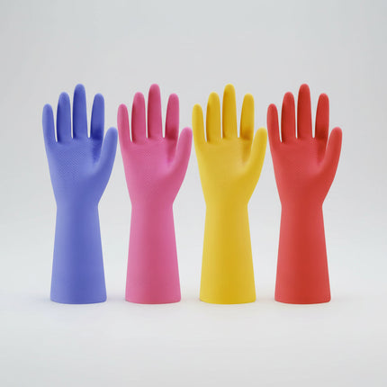 Household Cleaning Rubber Gloves Set with Non-Slip Grip | Multi-Purpose Protection for Kitchen and Gardening Tasks
