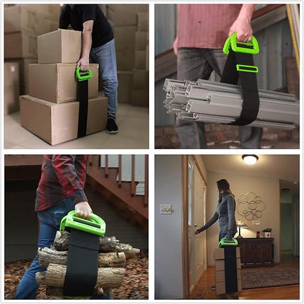 Heavy Duty Moving Strap with Adjustable Buckle, 500 lb Capacity Black Lifting Strap for Mattresses and Furniture