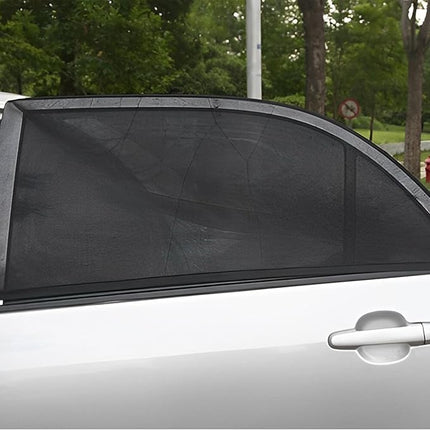 Car Window Shades with Breathable Mesh for Sun, Heat and Insects, Stretchy Slip On Fit for Front or Rear Windows