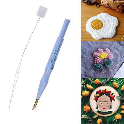 Punch Needle Embroidery Kit for Beginners with Hoop, Threads, Fabric and Threading Tool for Textile Art