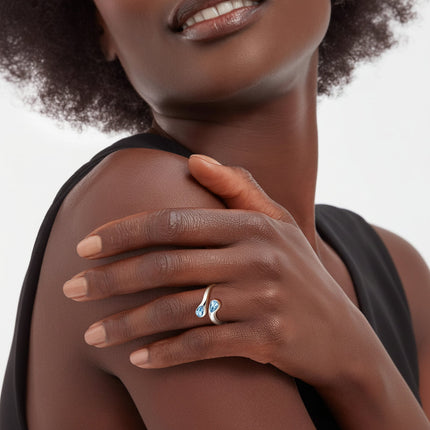 Dainty Birthstone Ring in Polished 925 Sterling Silver | Adjustable Design for Everyday Wear and Gifting