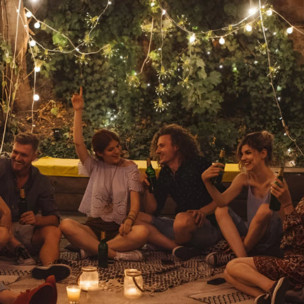 Copper Starburst Fairy Lights with 200 Warm White LEDs | Flexible USB-Powered Decor for Indoor and Outdoor Use