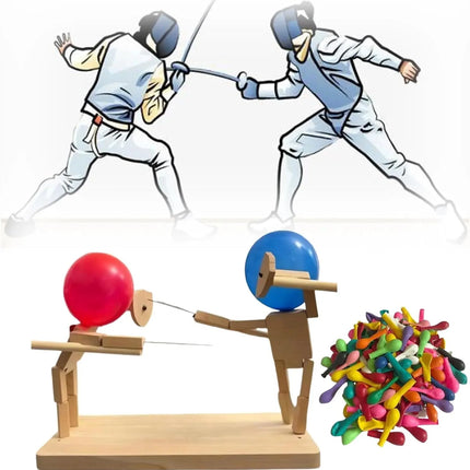 Wooden Puppets Balloon Game, Two Player Game