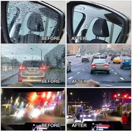 Car Window Cleaner Oil Film Remover for Grease, Rain Stains and Haze, Single Pass Glass Cleaning for Night Driving