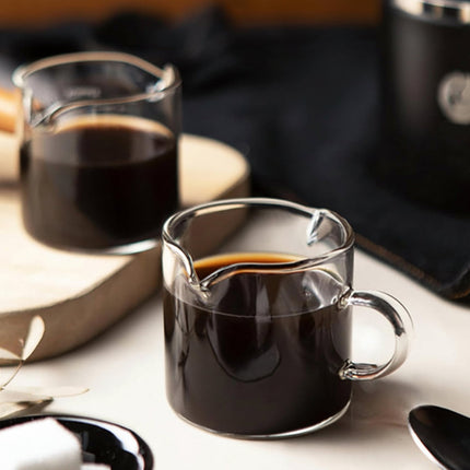 Espresso Measuring Cups with Double Spouts | 4 oz Borosilicate Glass for Clean Pouring and Accurate Shots