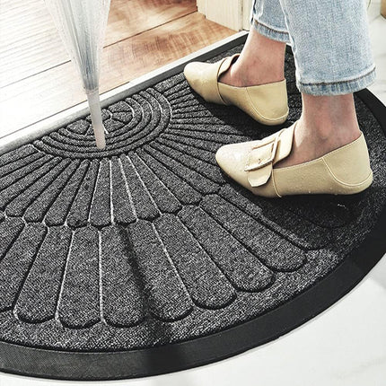 Door Mat Non Slip, Semi Circular Rubber Mat for Entryway – image 4