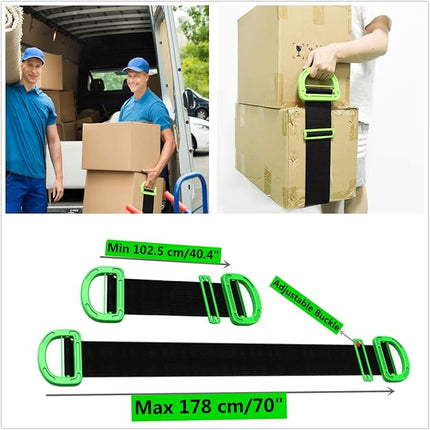 Heavy Duty Moving Strap with Adjustable Buckle, 500 lb Capacity Black Lifting Strap for Mattresses and Furniture
