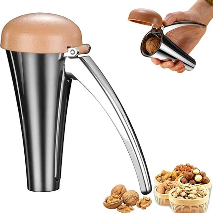 Heavy Duty Lever Nutcracker with Adjustable Grooves, Ergonomic Grip Nut Cracker Tool for Walnuts and Pecans